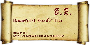 Baumfeld Rozália névjegykártya
